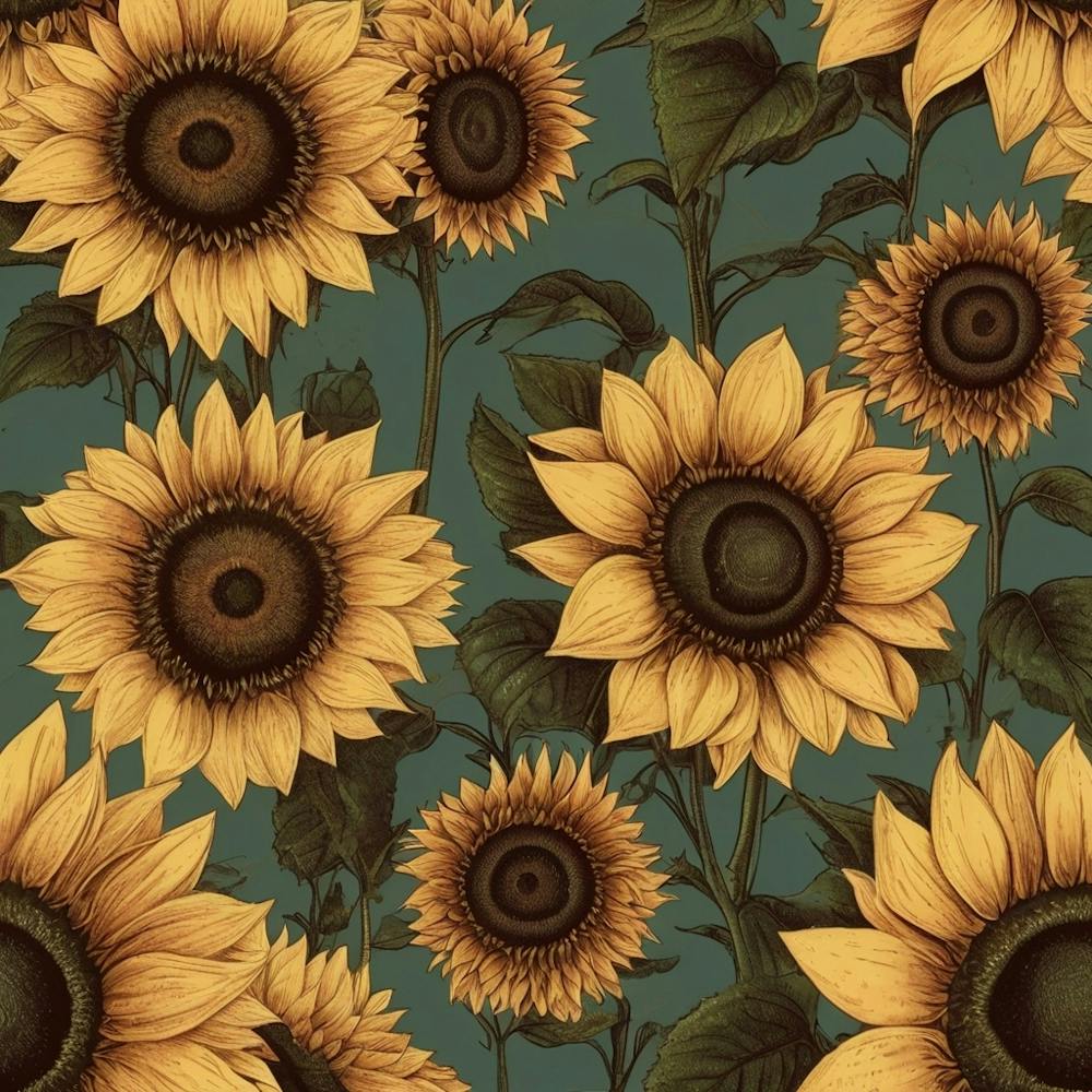 Standard Standard Retro Vintage Sonnenblume für verschiedene Jahreszeiten 1