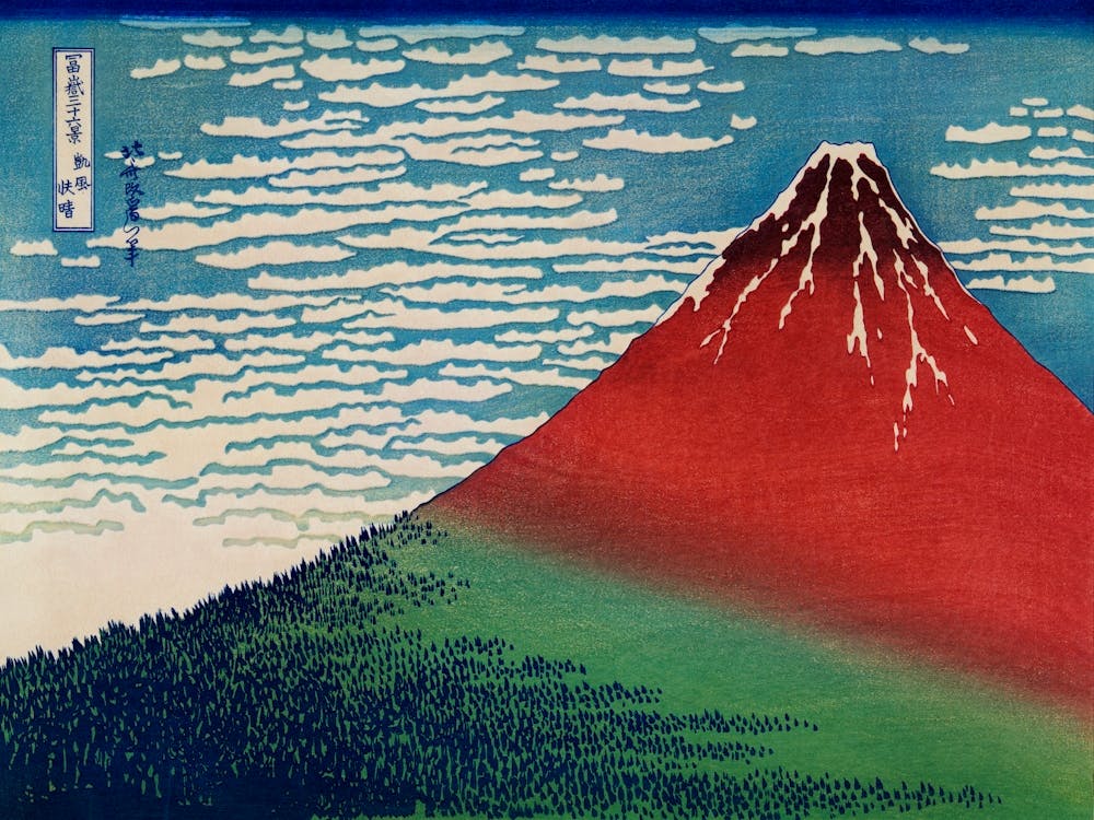Mount Fuji, Vintage Japan Kunst, Japanische Kultur Kunst