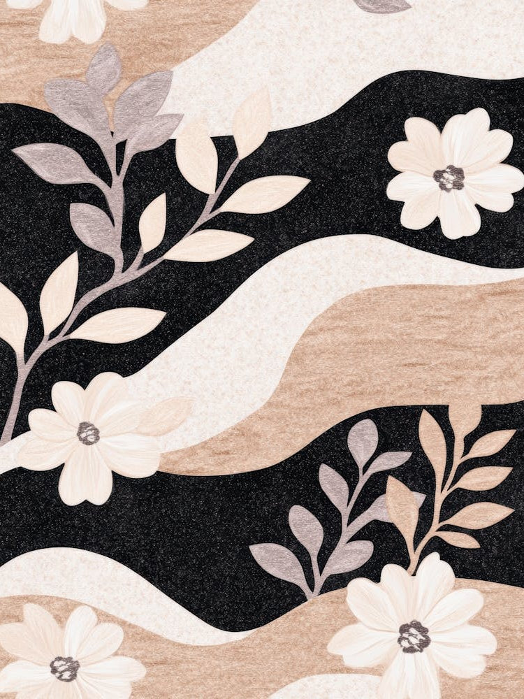 Floral Pattern In Black And White
