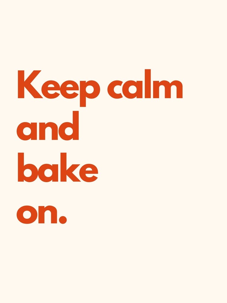 Bake On Kitchen Typography Cream Red