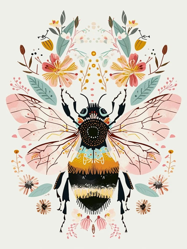 Colourful Insect Illustration Bee 14