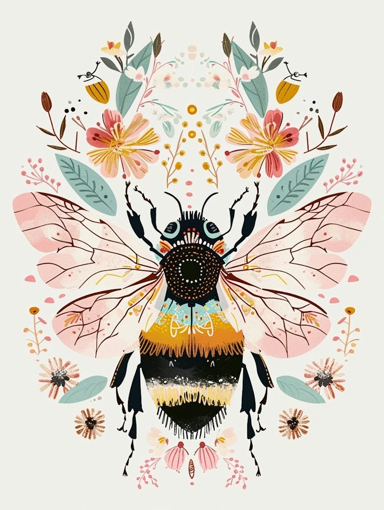 Colourful Insect Illustration Bee 14