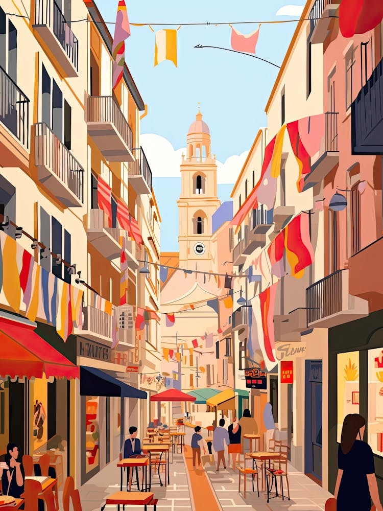San Sebastian, Spain, Graphic Illustration 4