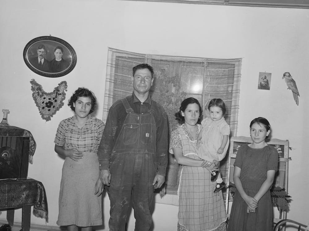 Spanish American Farmer And His Family, Chamisal, New Mexico By Russell Lee