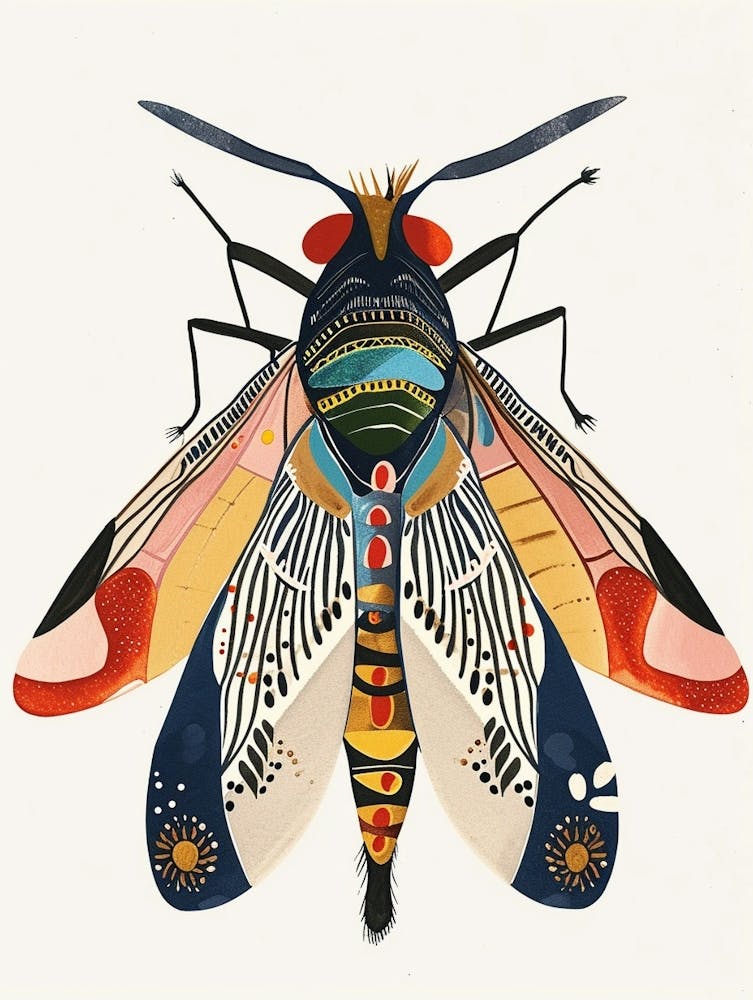 Colourful Insect Illustration Fly 5
