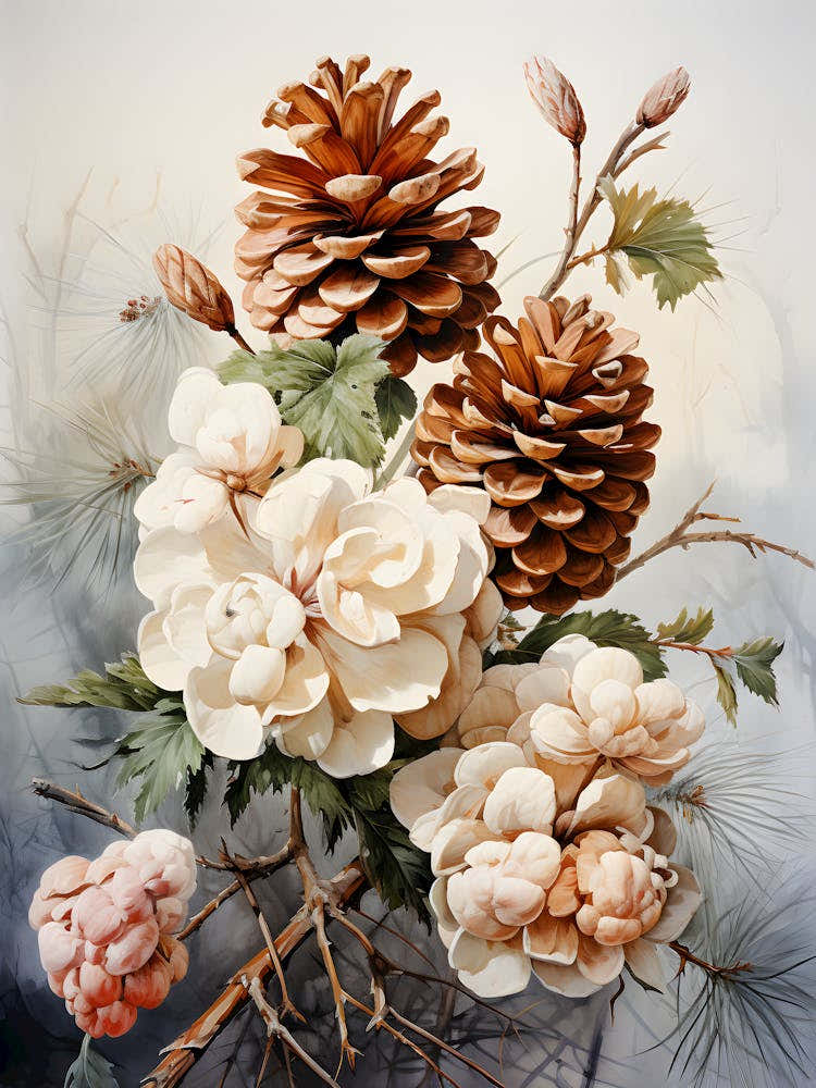 Botanical Realism With Natural Elements