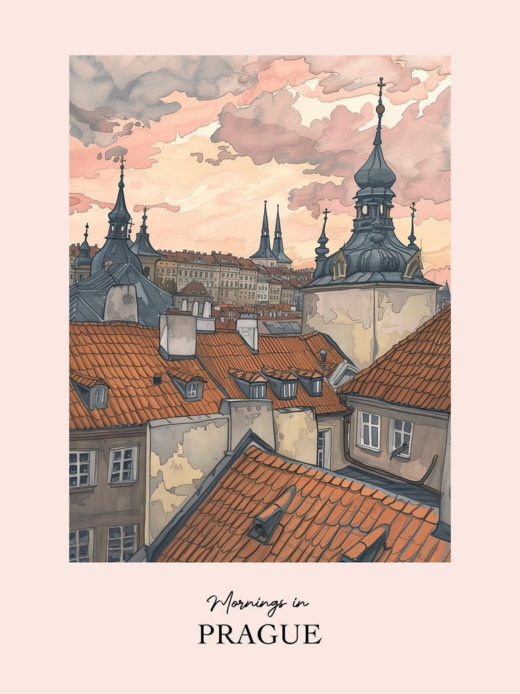 Mornings In Prague Rooftops Morning Skyline 2