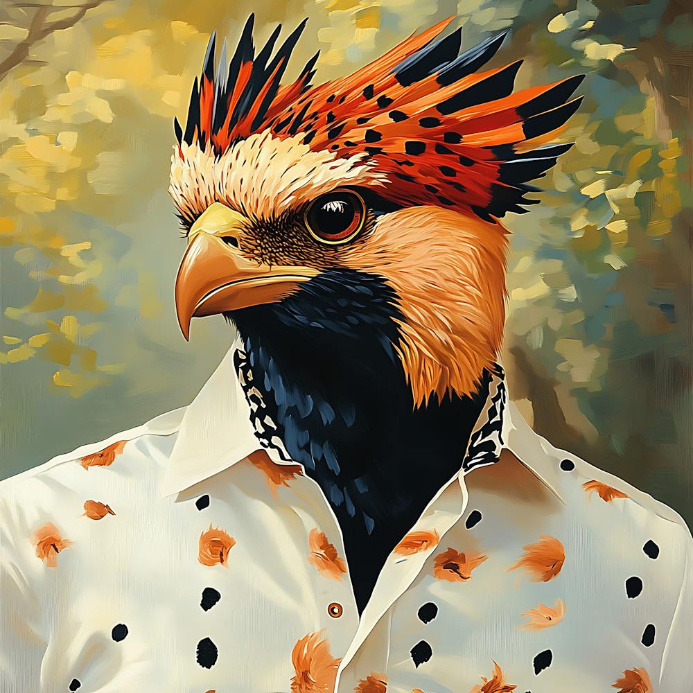 Mythical Bird Human Portrait Background