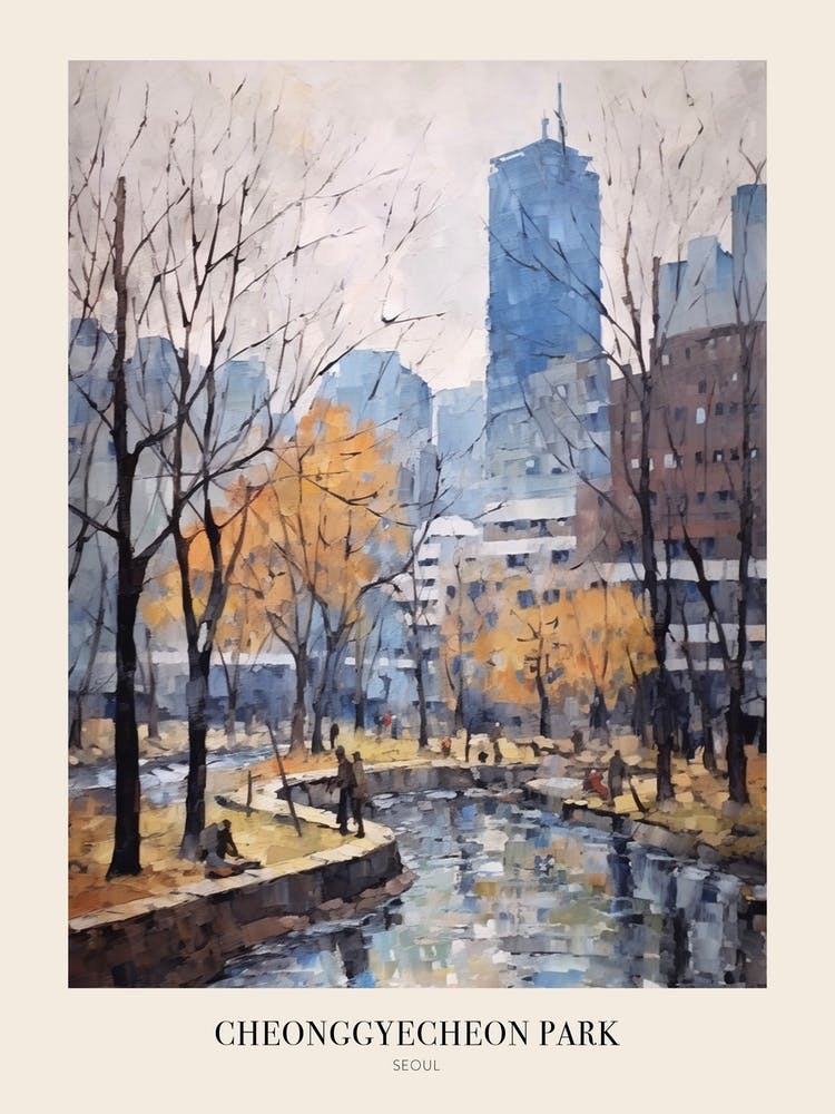Winter City Park Poster Cheonggyecheon Park Seoul 6