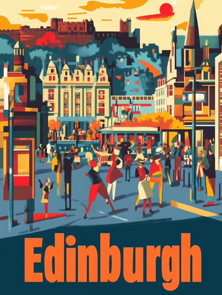 Aihrgdesign A 1970s Inspired Travel Poster For Edinburgh