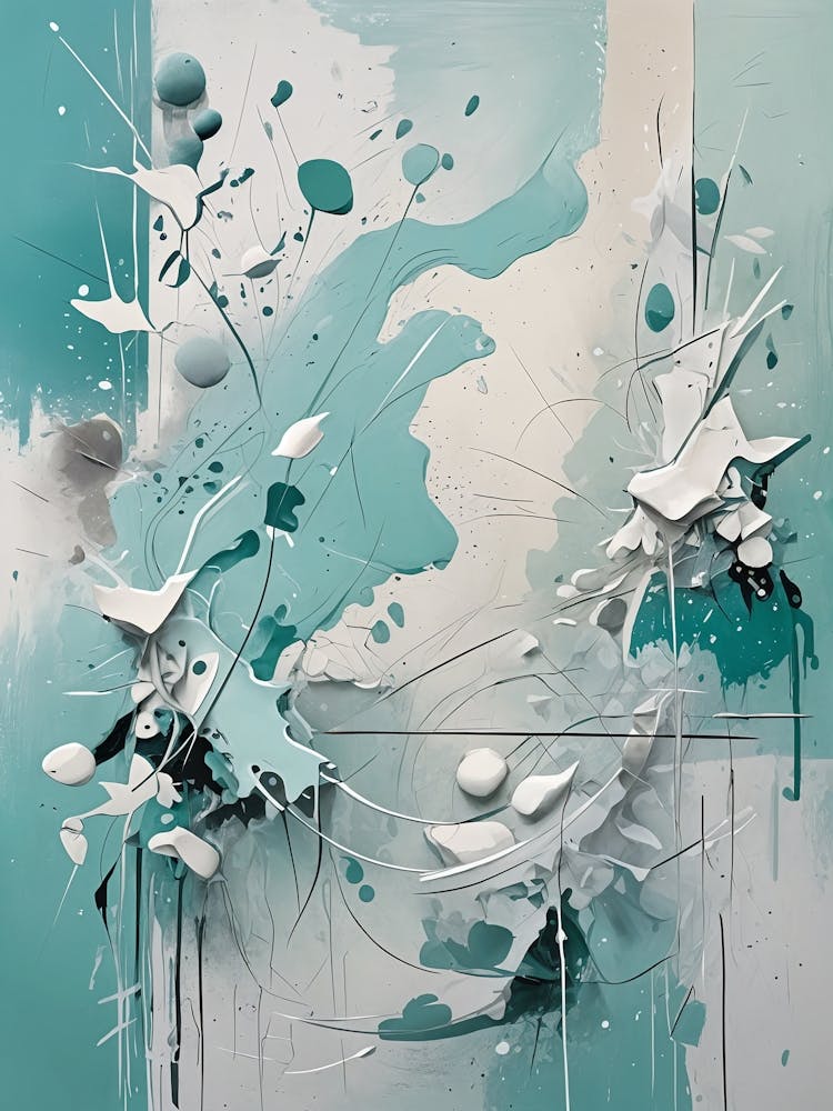 Blue And White Paint Abstract no1