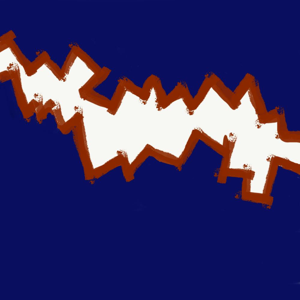 Blue Geometric Divide Painting