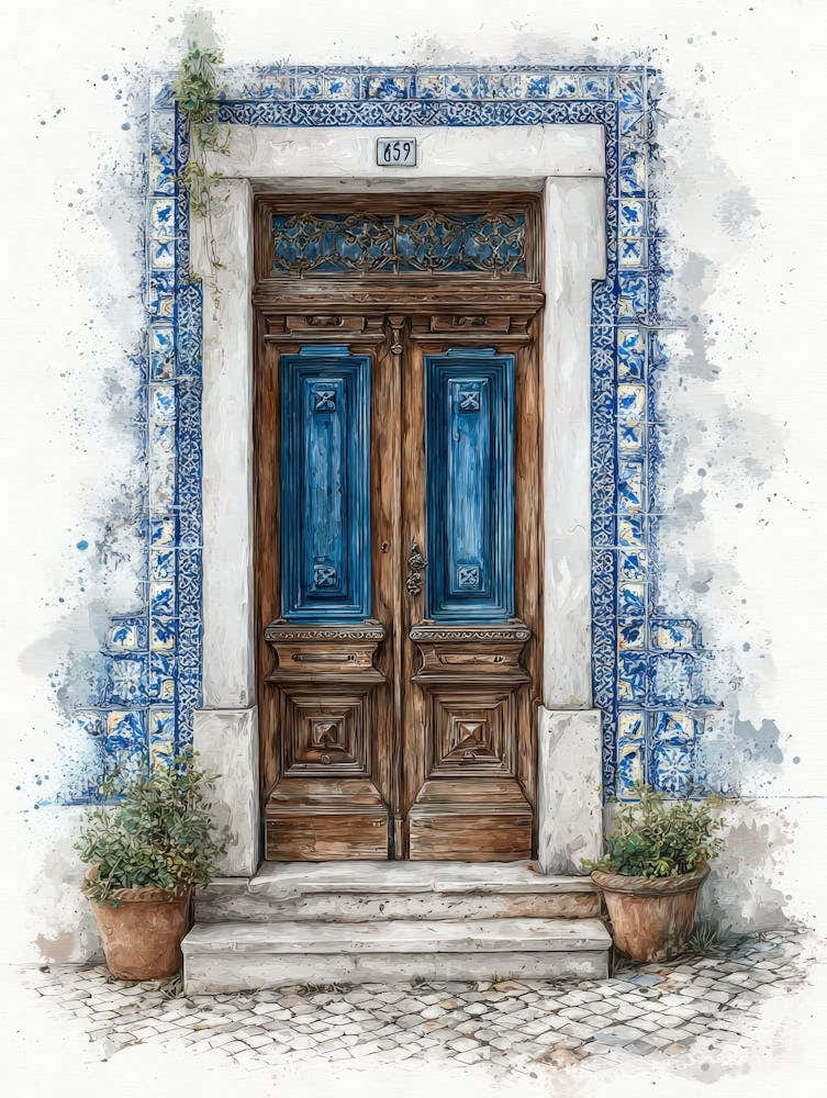 Aihrgdesign Isolated Watercolor Painting Of Portuguese Buildi C5909d8d 89d5 4225 Af43 7f9a84076205 2