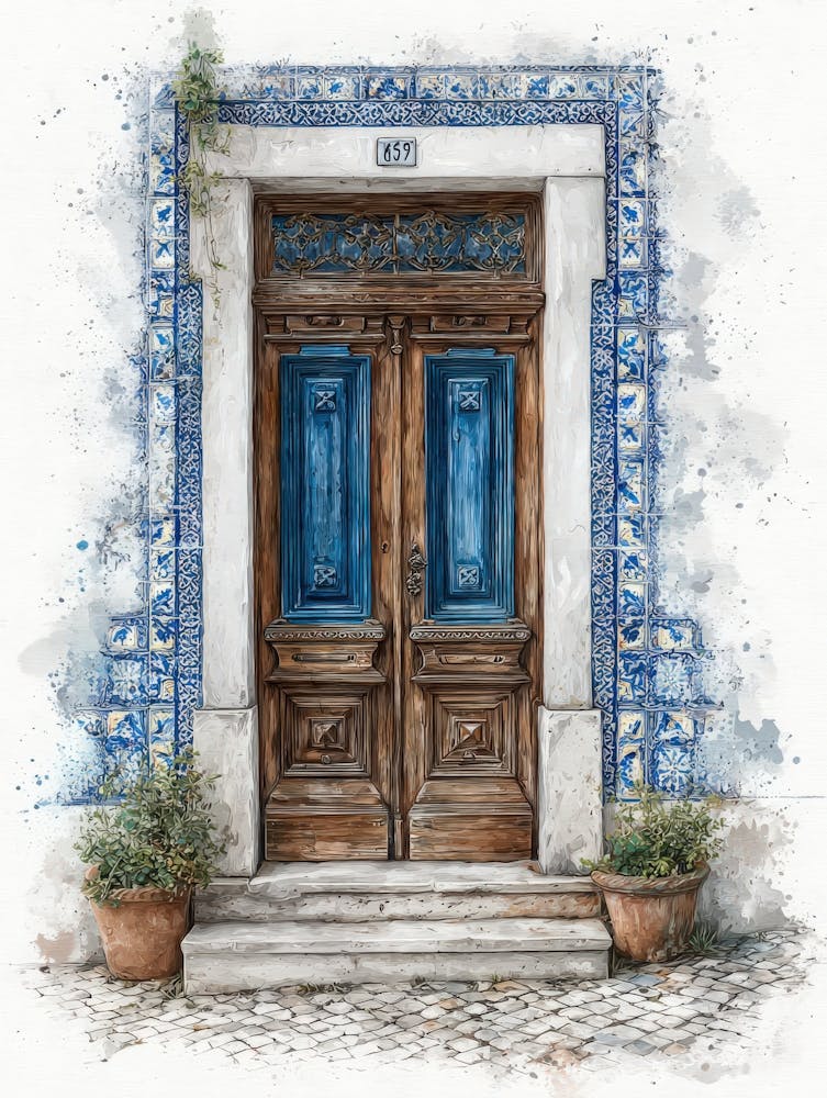 Aihrgdesign Isolated Watercolor Painting Of Portuguese Buildi C5909d8d 89d5 4225 Af43 7f9a84076205 2