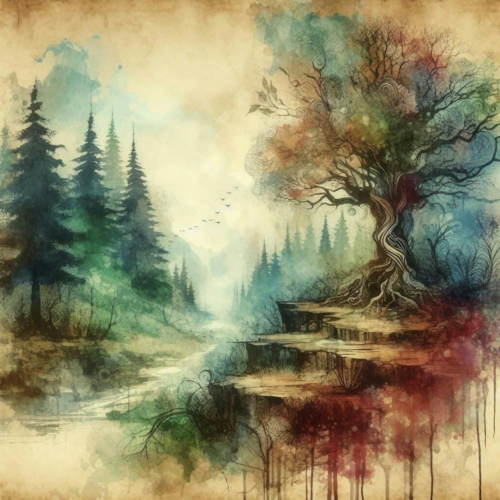 Watercolor Of A Tree