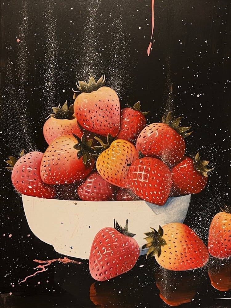 Art Deco Strawberry Still Life 1