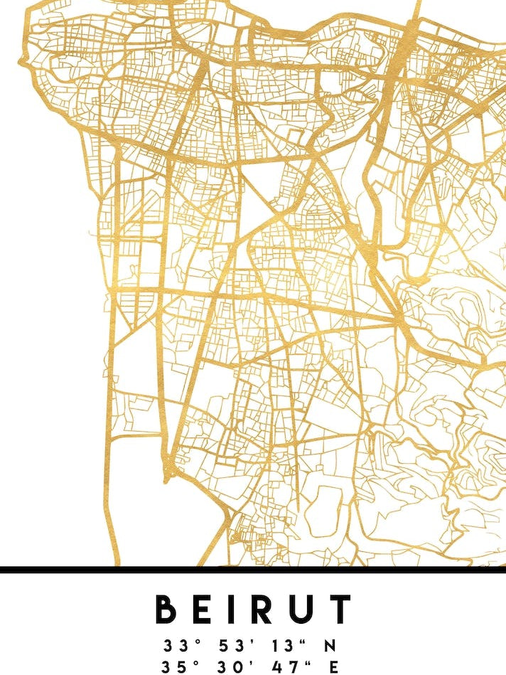 Beirut Lebanon City Street Map