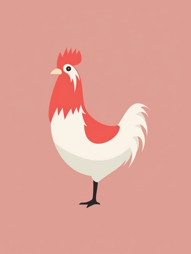 Minimalist Chicken 1 Illustration