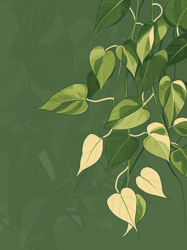 pothos illustration Pothos Plant Minimalist Illustration 6 Art Print by Petal Pigments – Fy!