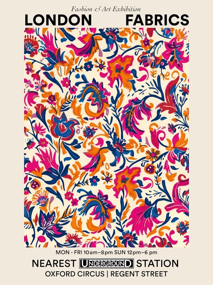 Poster Petals Tango London Fabrics Floral Pattern 4