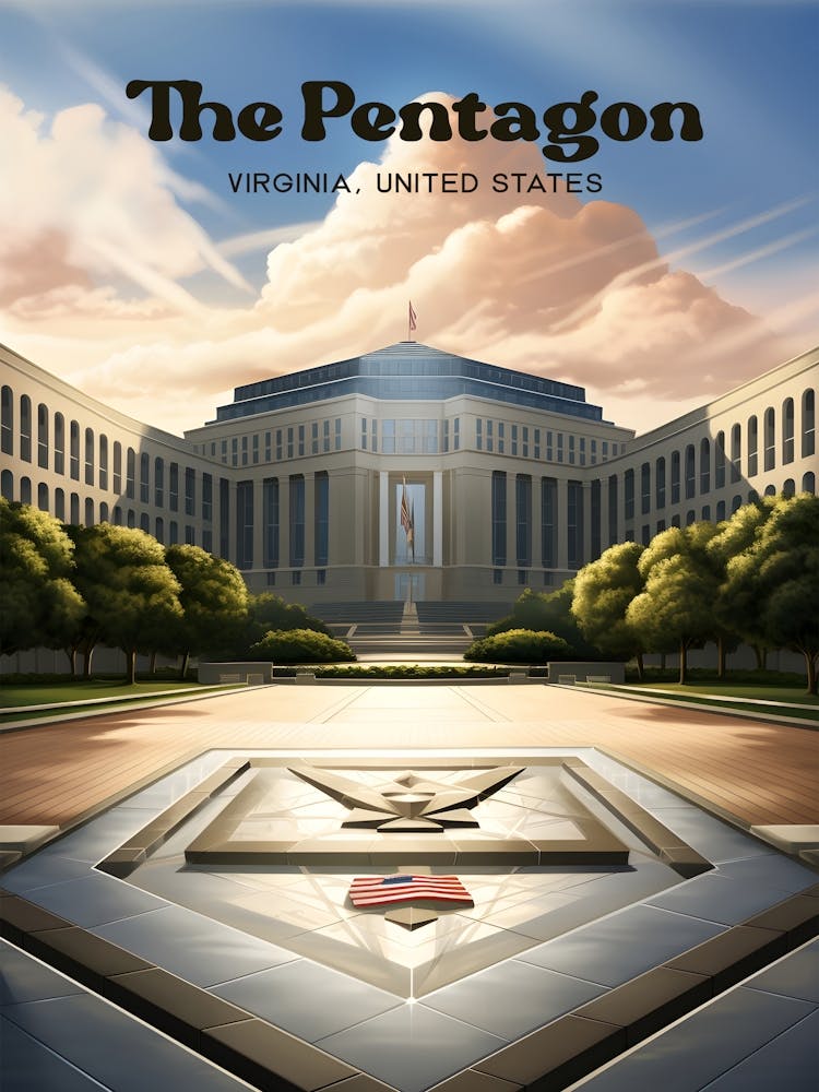 The Pentagon Virginia United States Military Travel Art