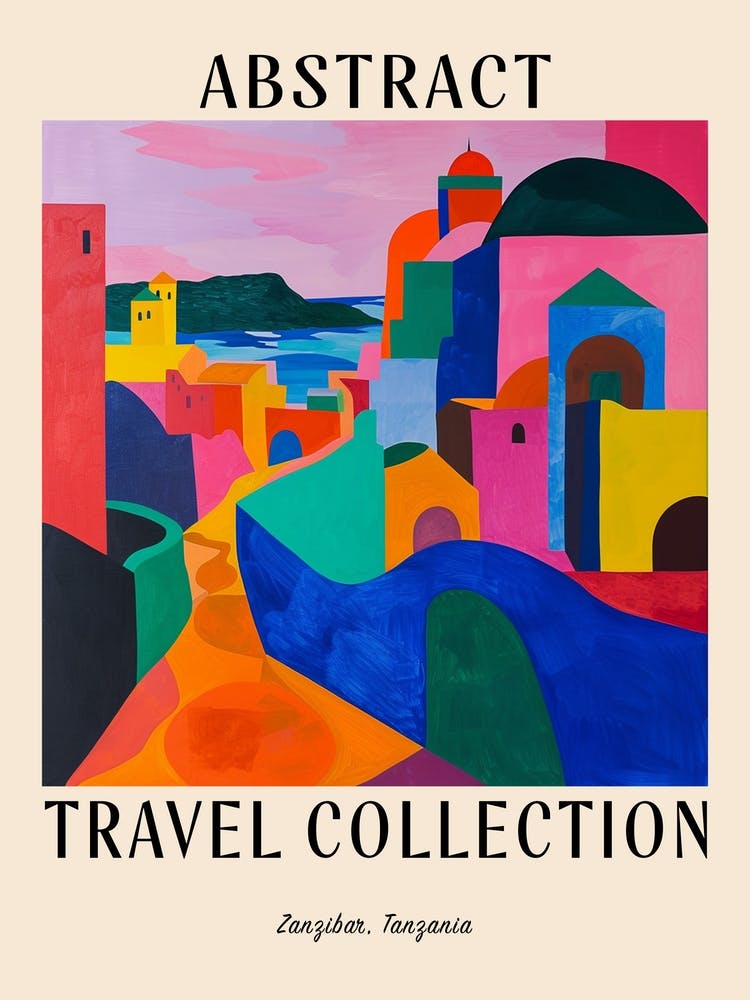 Abstract Travel Collection Poster Zanzibar Tanzania 1