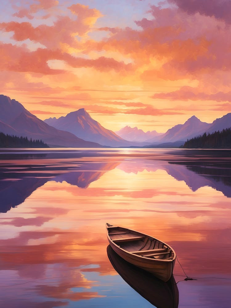 Sunset In A Canoe