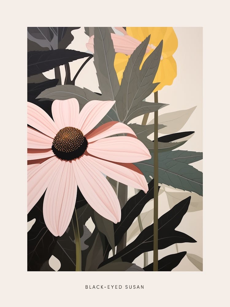 Flower Illustration Black Eyed Susan 1 Poster