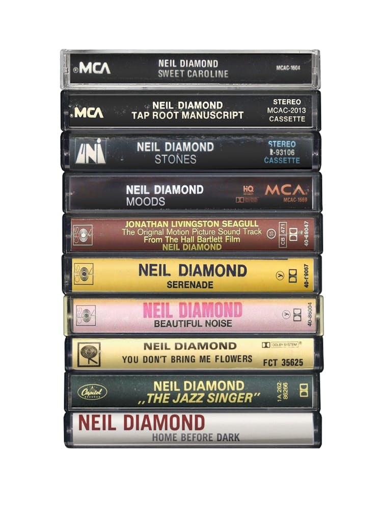 Neil Diamond - Music Poster - Albums on Cassette Print