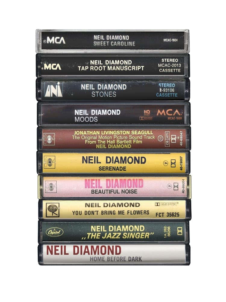Neil Diamond - Music Poster - Albums on Cassette Print