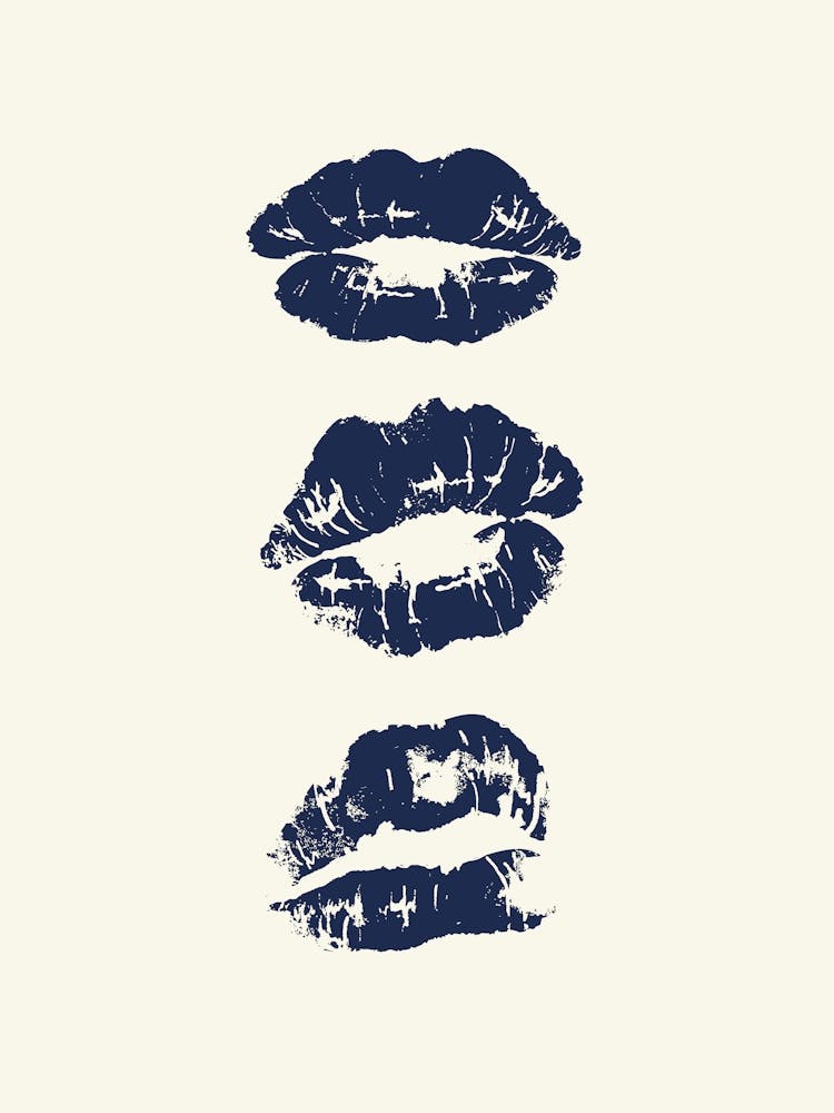Kiss Lips Navy Blue