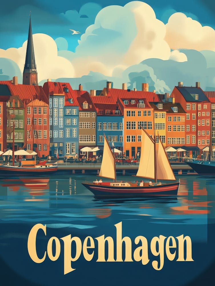 Aihrgdesign A Vintage Travel Poster Of Copenhagen