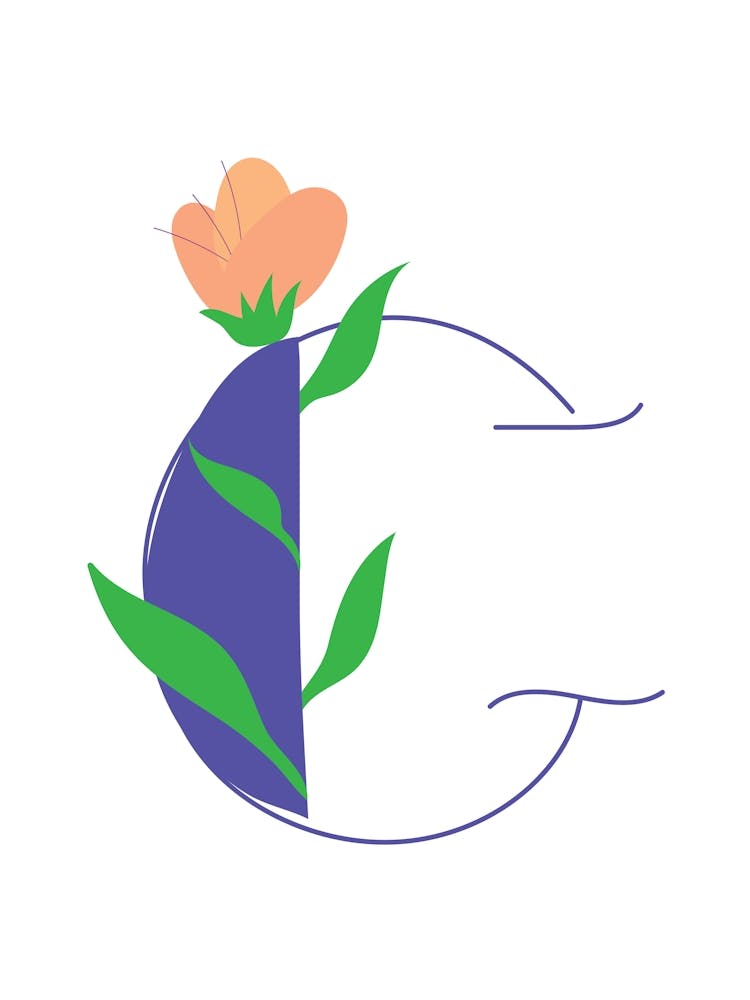 Living Room Floral Letters Purple 03