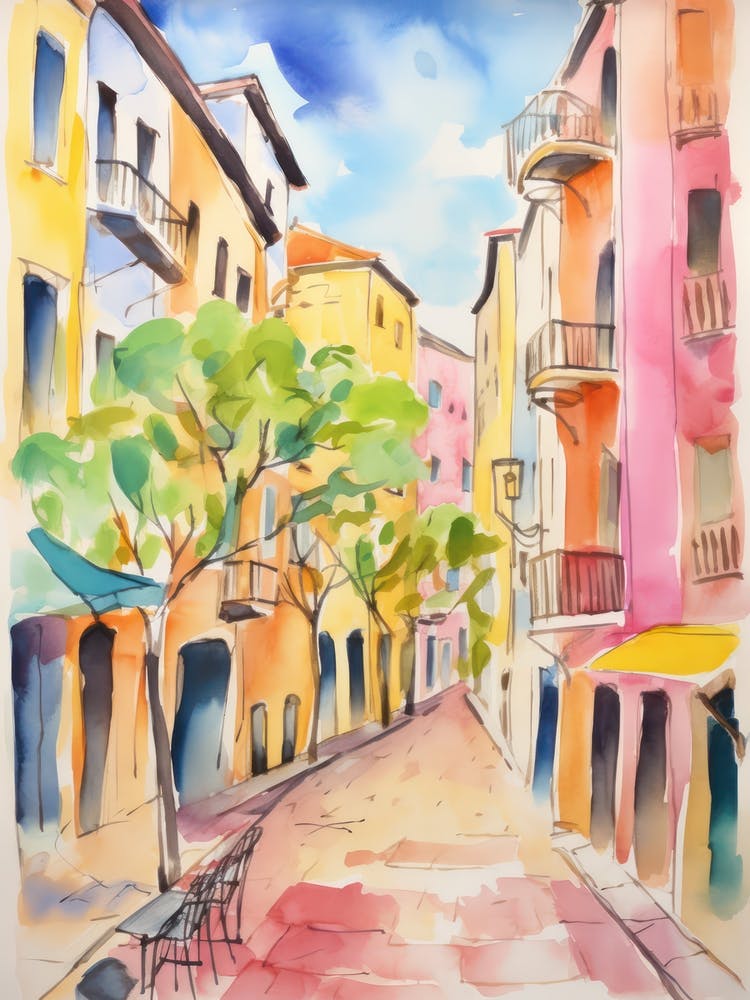 Reggio Emilia, Italy Watercolour Streets 1