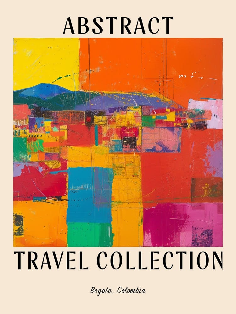 Abstraktes Reisekollektion Plakat Bogota Kolumbien 2