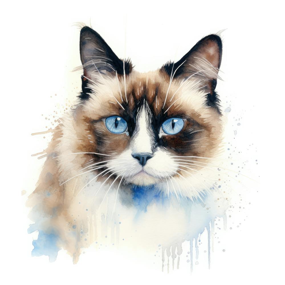 Snowshoe Cat Portrait