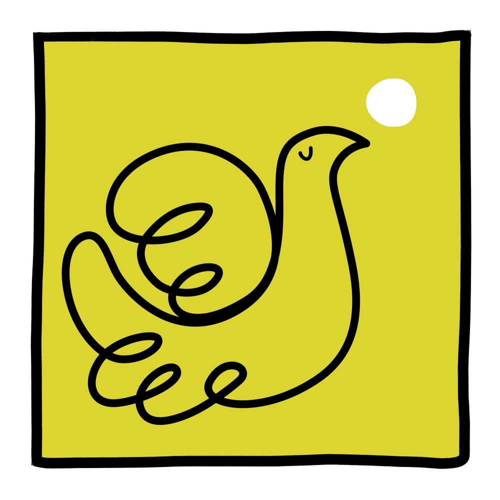 Dove In Yellow Square