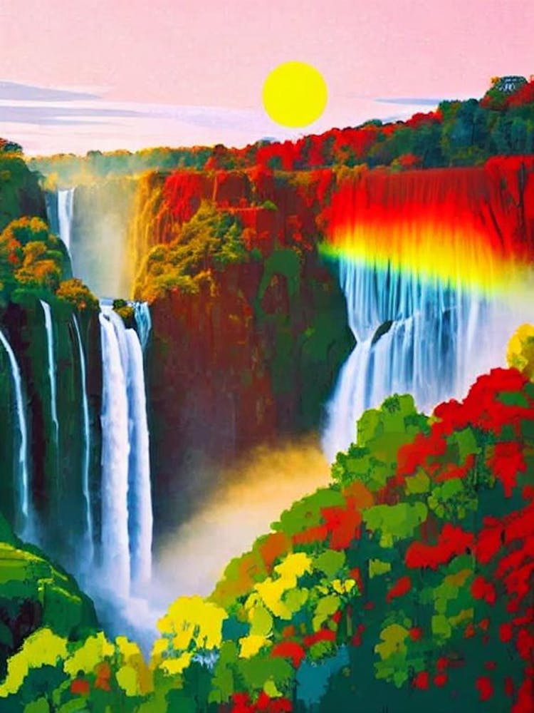 Victoria Falls National Park 1 Zimbabwe Abstract Colourful