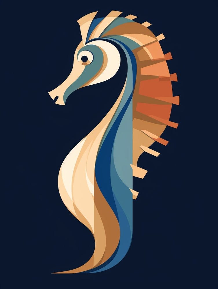 Seahorse Minimalist Abstract 2