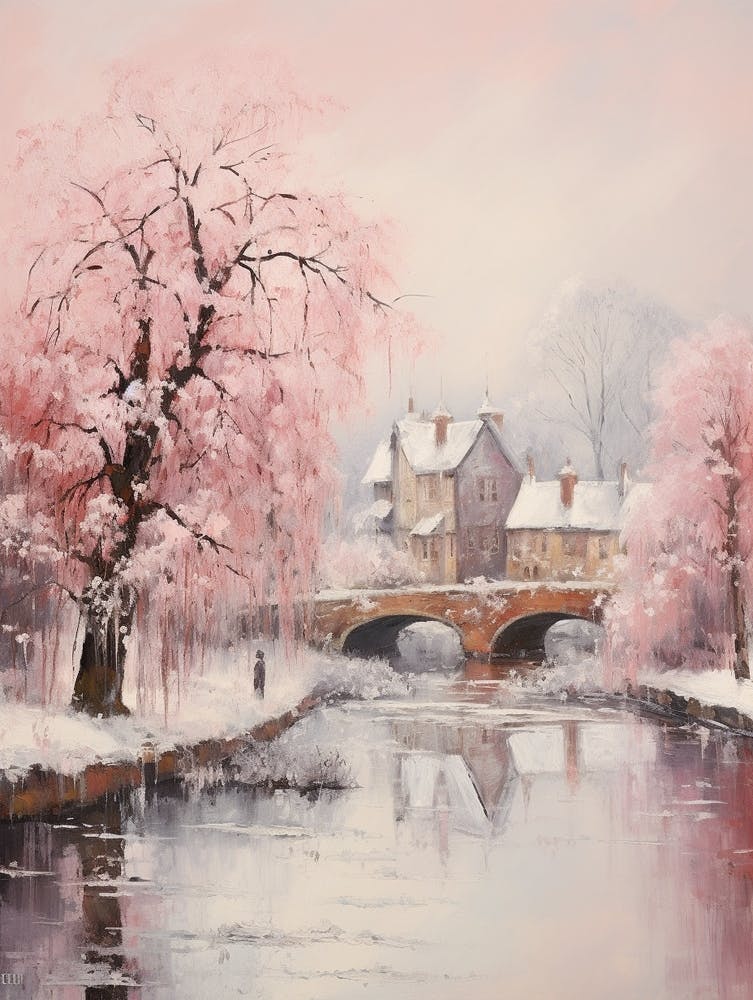 Dreamy Winter Painting Stratford Upon Avon United Kingdom 1