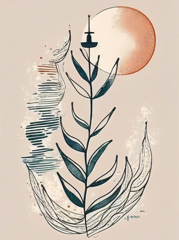 Floral Buoy - Abstrakt Minimalistisch Boho Strand