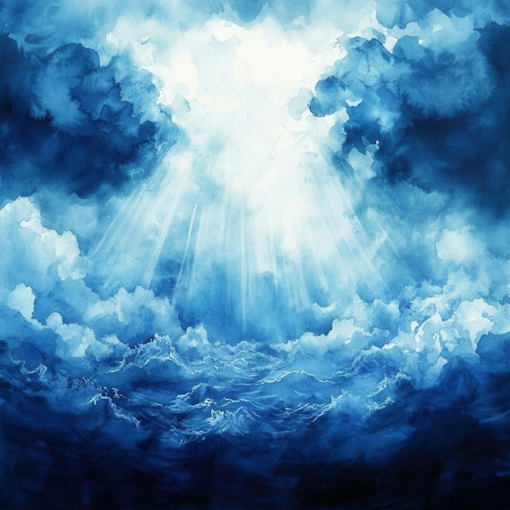 Blue Sky With Sun Rays