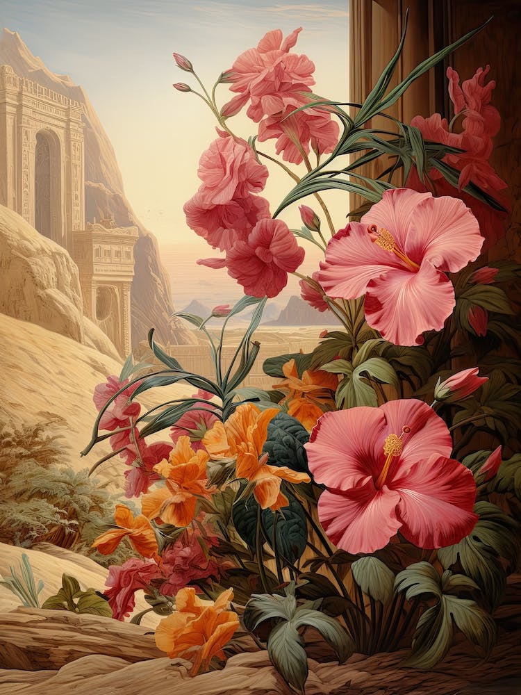 Hibiscus Flower Victorian Style 2