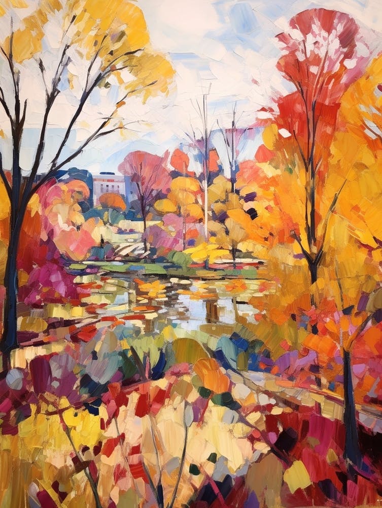 Autumn Gardens Painting Royal Botanic Gardens Melbourne 8