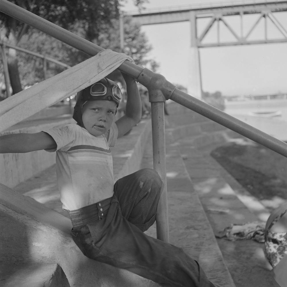 Redding, California, Youngster At The Beach By Russell Lee