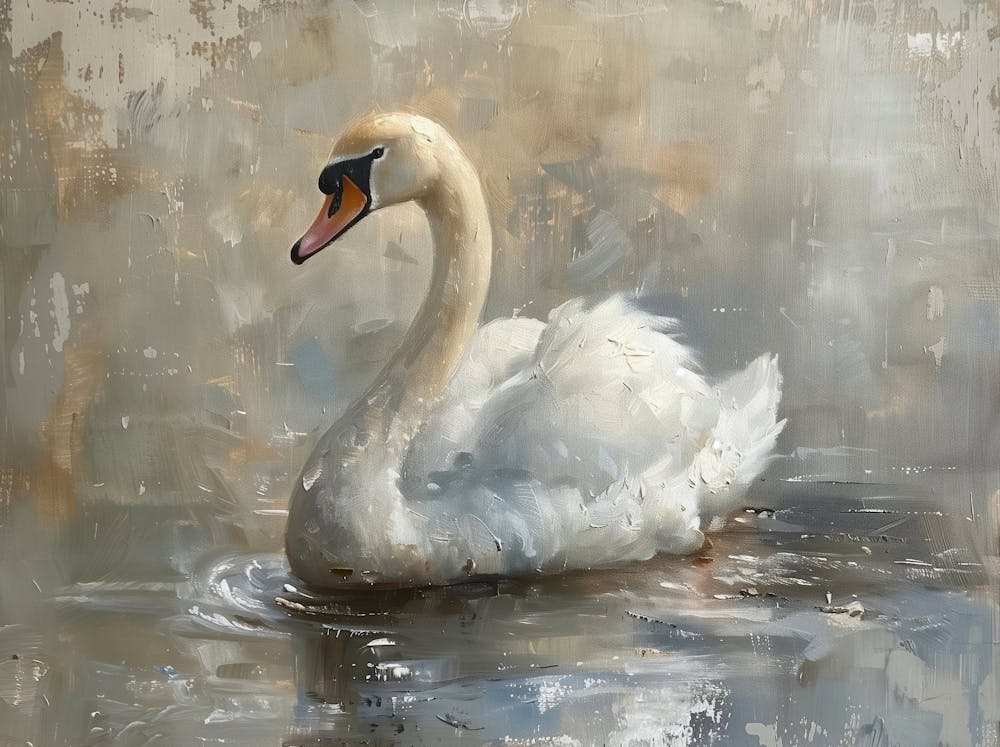 Vintage Swan Wall Art, Vintage Nursery Wall Decor, Antique Swan Art, Pastel Farmhouse Nursery Painting Printable Digital Downloadable Print