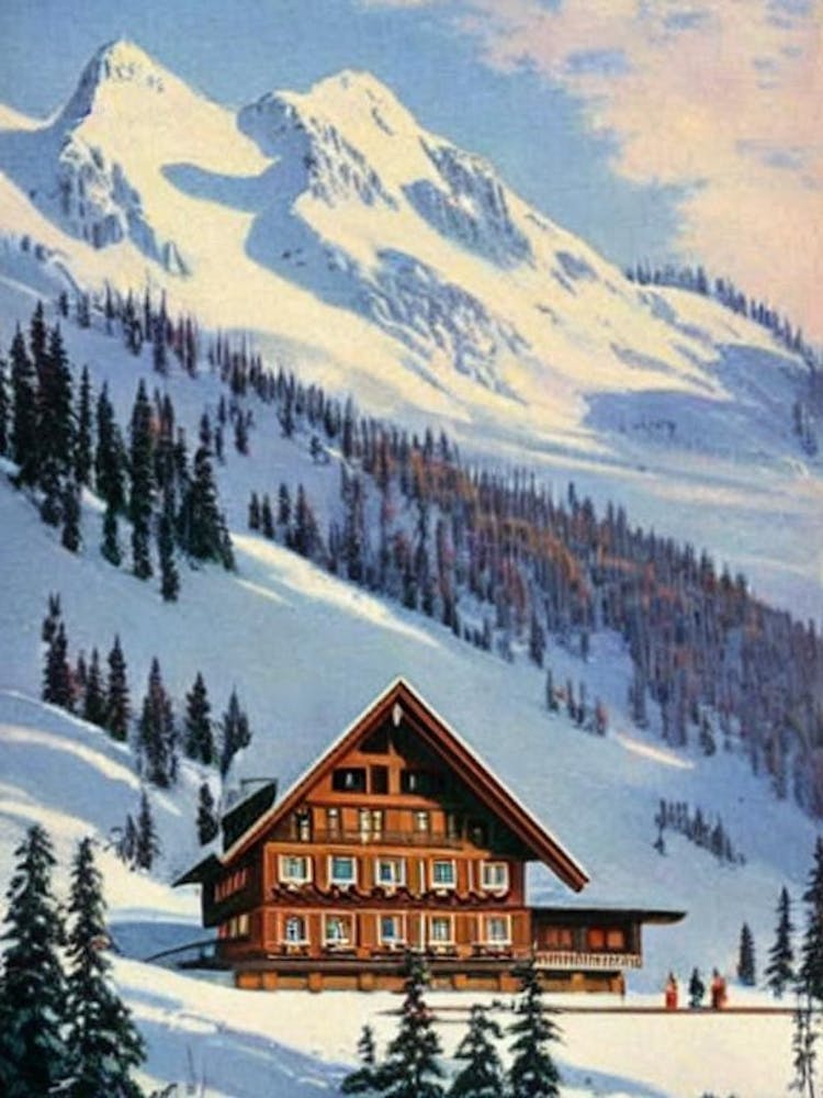 Oberstdorf, Germany Ski Resort Vintage Landscape 1 Skiing Poster