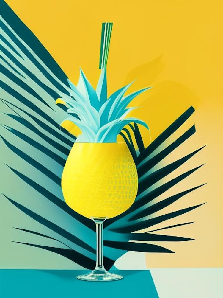 Pineapple Margarita Pop Matisse Cocktail Poster