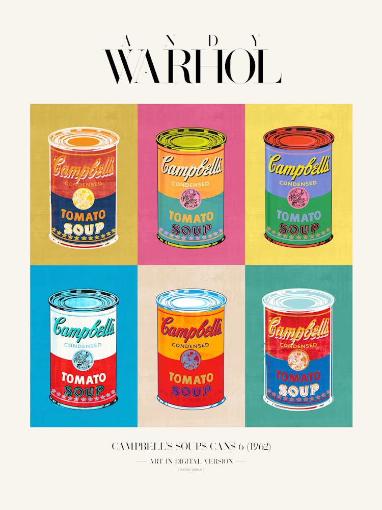 Six pack soups Poster |Pop Art Digital. Vector creation | Pop Art World 2025