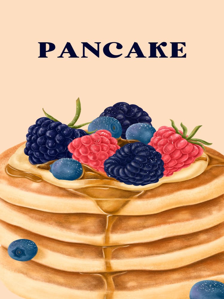 Pfannkuchen mit Beeren